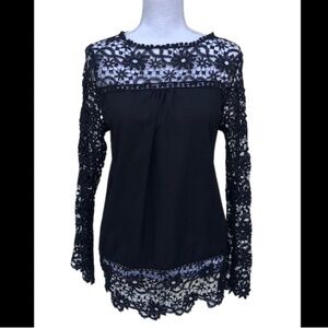 Gothic dark Cottagecore mori lace top M